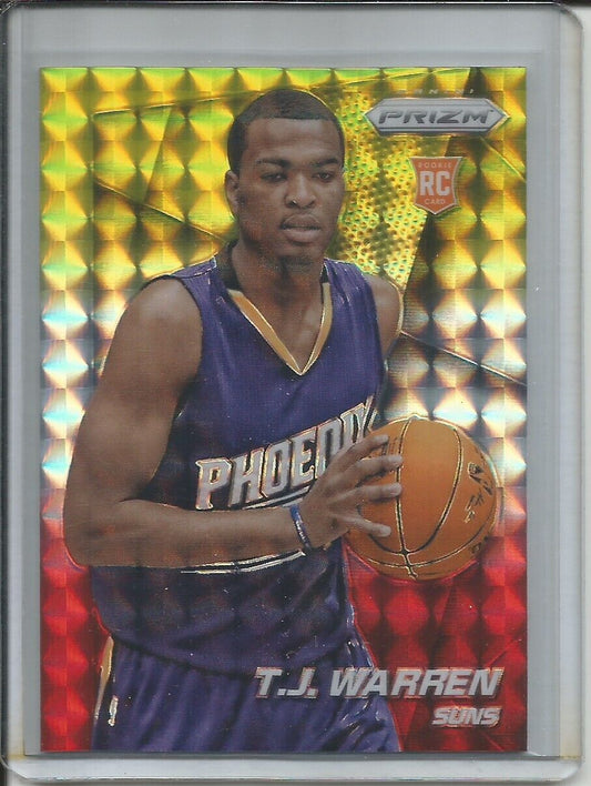 T.J. WARREN 2014-15 PANINI PRIZM YELLOW SILVER RED ROOKIE RC