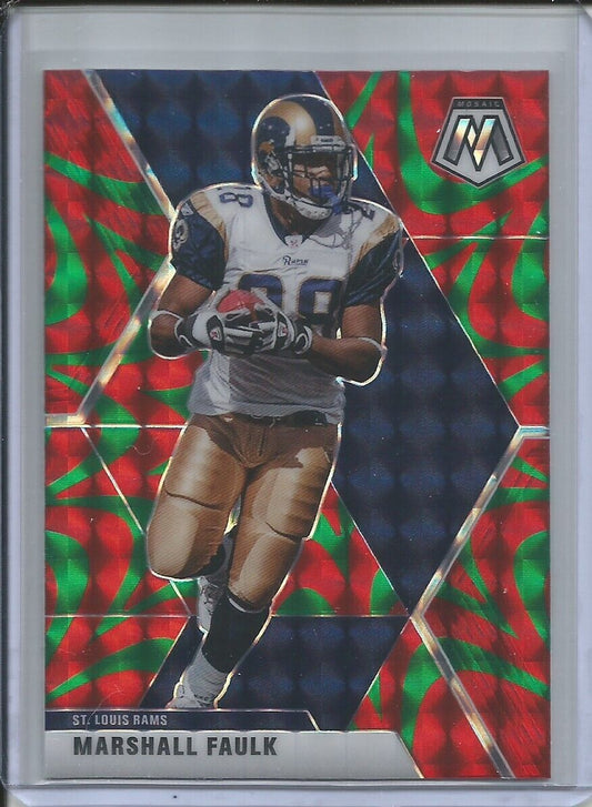 MARSHALL FAULK 2019-20 PANINI MOSAIC REACTIVE GREEN PRIZM RAMS