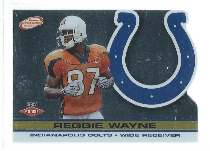 REGGIE WAYNE 2001 PACIFIC ATOMIC DIE CUT GOLD ROOKIE RC #D 42/116