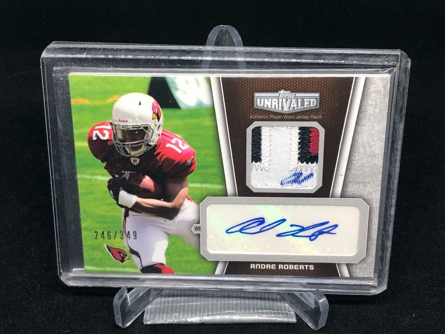 ANDRE ROBERTS 2010 TOPPS UNRIVALED 3 CLR PATCH AUTO RC #D 246/349