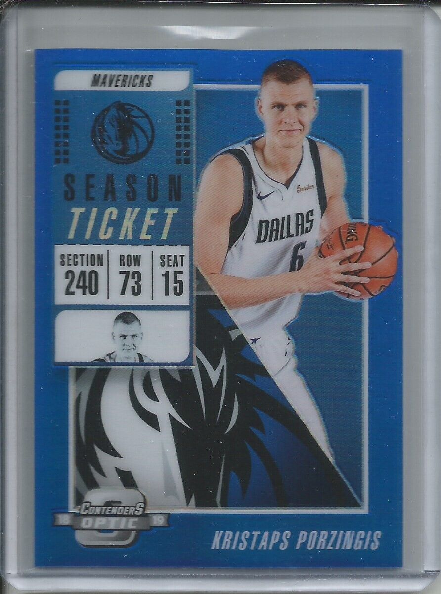 KRISTAPS PORZINGIS 2018-19 OPTIC CONTENDERS SEASON TICKET BLUE PRIZM #D 33/99