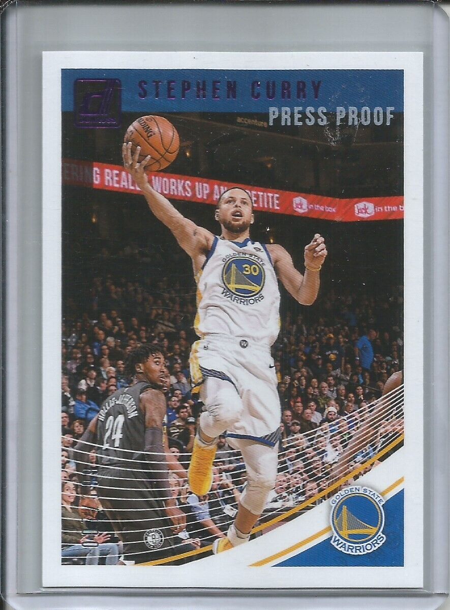 STEPHEN CURRY 2018-19 PANINI DONRUSS PURPLE FOIL PRESS PROOF #D 7/199