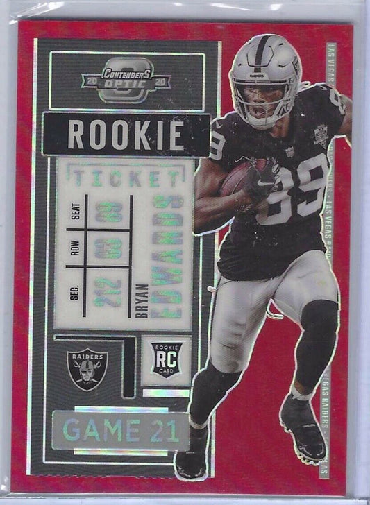 BRYAN EDWARDS 2020 OPTIC CONTENDERS RED PRIZM RC #D 109/125
