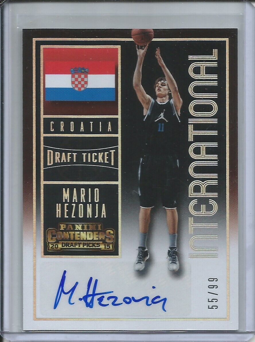 MARIO HEZONJA 2015 PANINI CONTENDERS DRAFT TICKET CROATIA AUTO RC #D 55/99