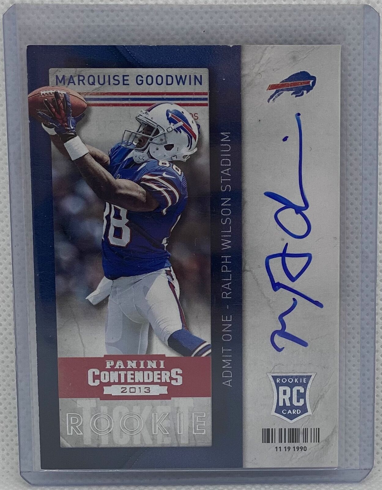 MARQUISE GOODWIN 2013 CONTENDERS ROOKIE TICKET SP VARIATION ON CARD AUTO RC #225