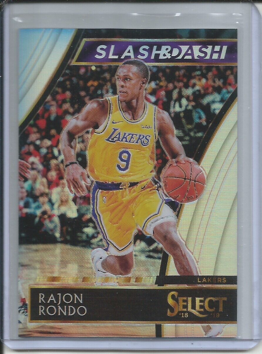 RAJON RONDO 2018-19 PANINI SELECT SLASH & DASH SILVER PRIZM #D 10/99