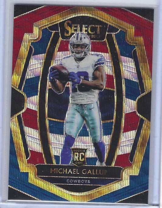 MICHAEL GALLUP 2018 SELECT PREMIER LEVEL TRI COLOR PRIZM RC #D 2/199