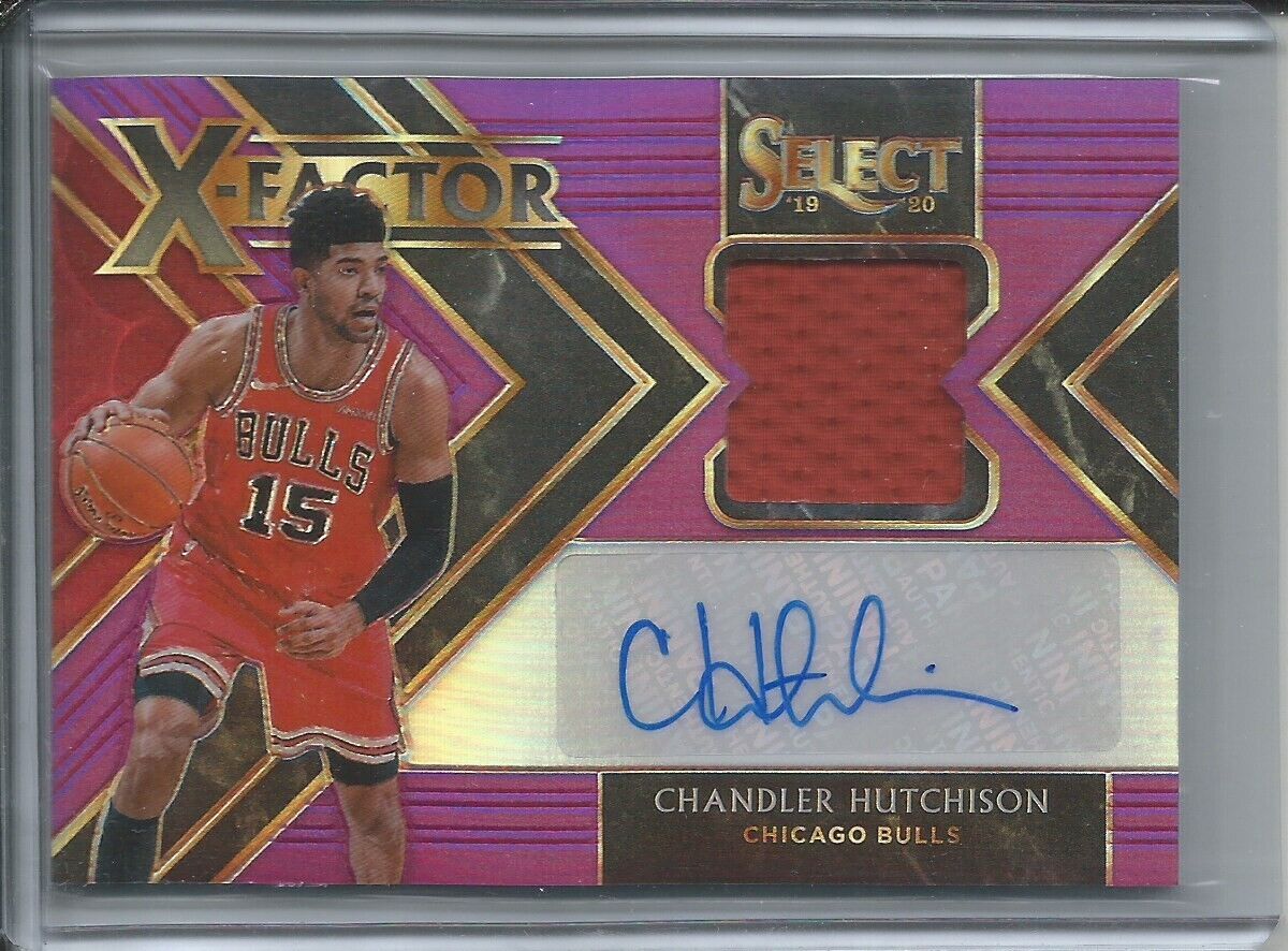 CHANDLER HUTCHISON 2019-20 PANINI SELECT XFACTOR JERSEY AUTO PURPLE PRIZM RC /99