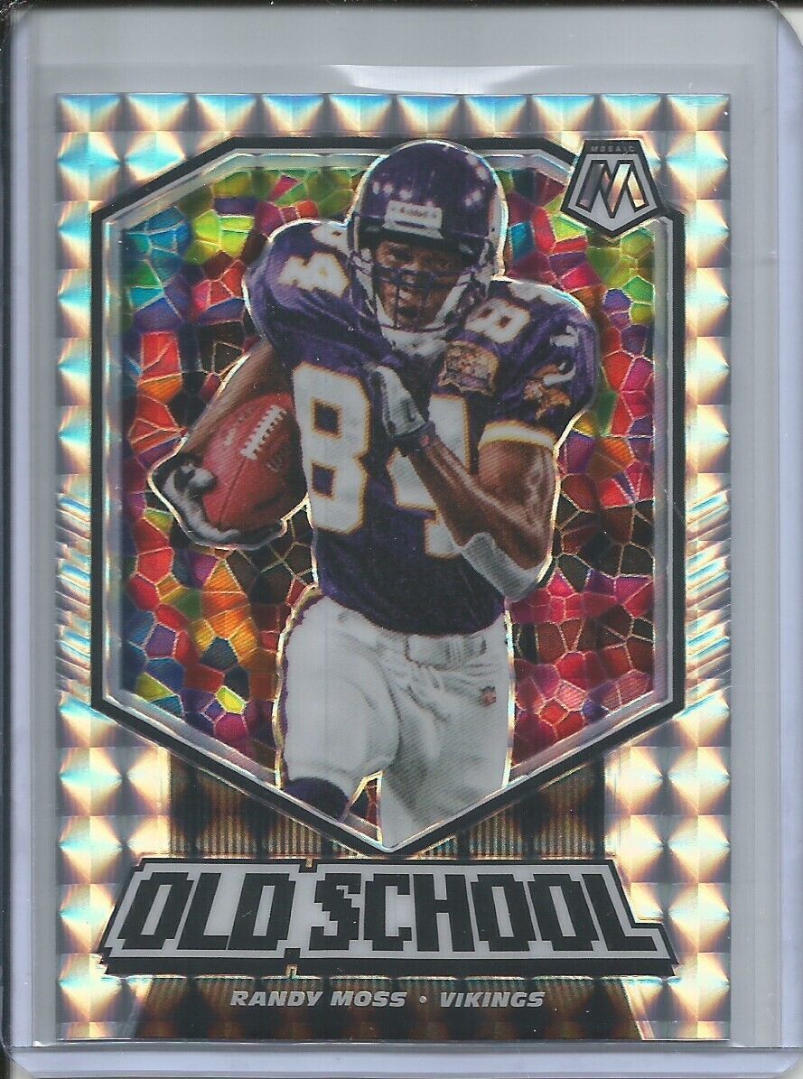 RANDY MOSS 2019-20 PANINI MOSAIC OLD SCHOOL SILVER MOSAIC PRIZM VIKINGS