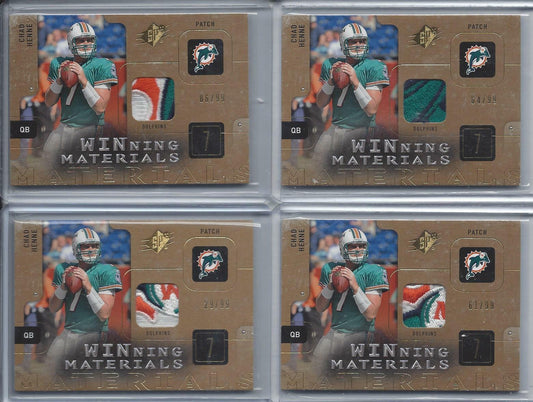 CHAD HENNE 2009 SPX WINNING MATERIALS DOLPHINS LOGO PATCH /99