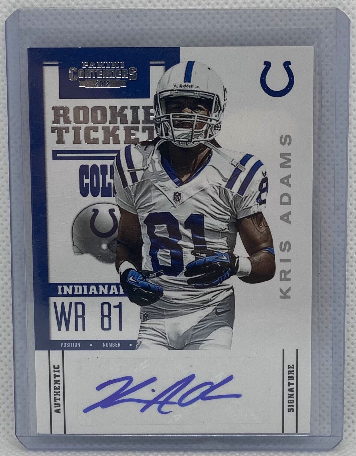 KRIS ADAMS 2012 CONTENDERS ROOKIE TICKET SP VARIATION AUTO RC #240