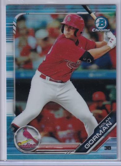 NOLAN GORMAN 2019 BOWMAN CHROME PROSPECT SKY BLUE REFRACTOR BDC-42