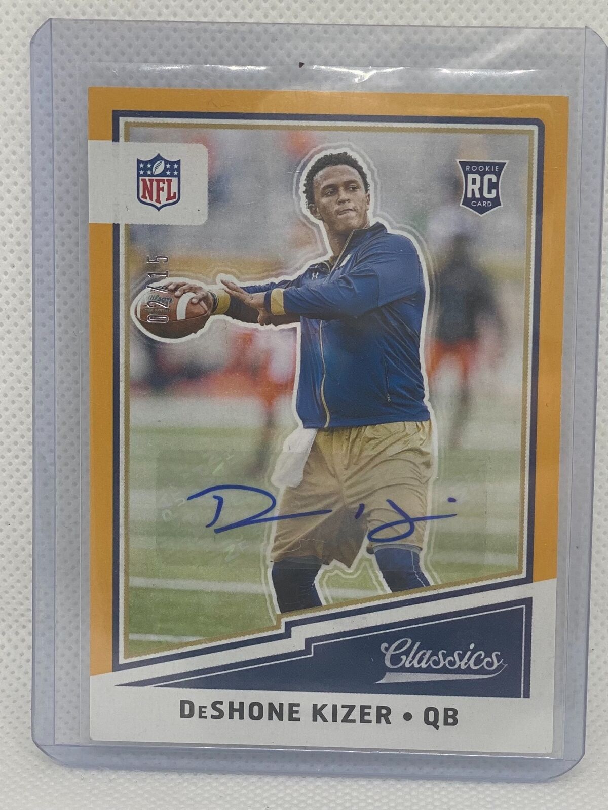 DESHONE KIZER 2017 PANINI CLASSICS GOLD ROOKIE AUTO RC #D 2/15