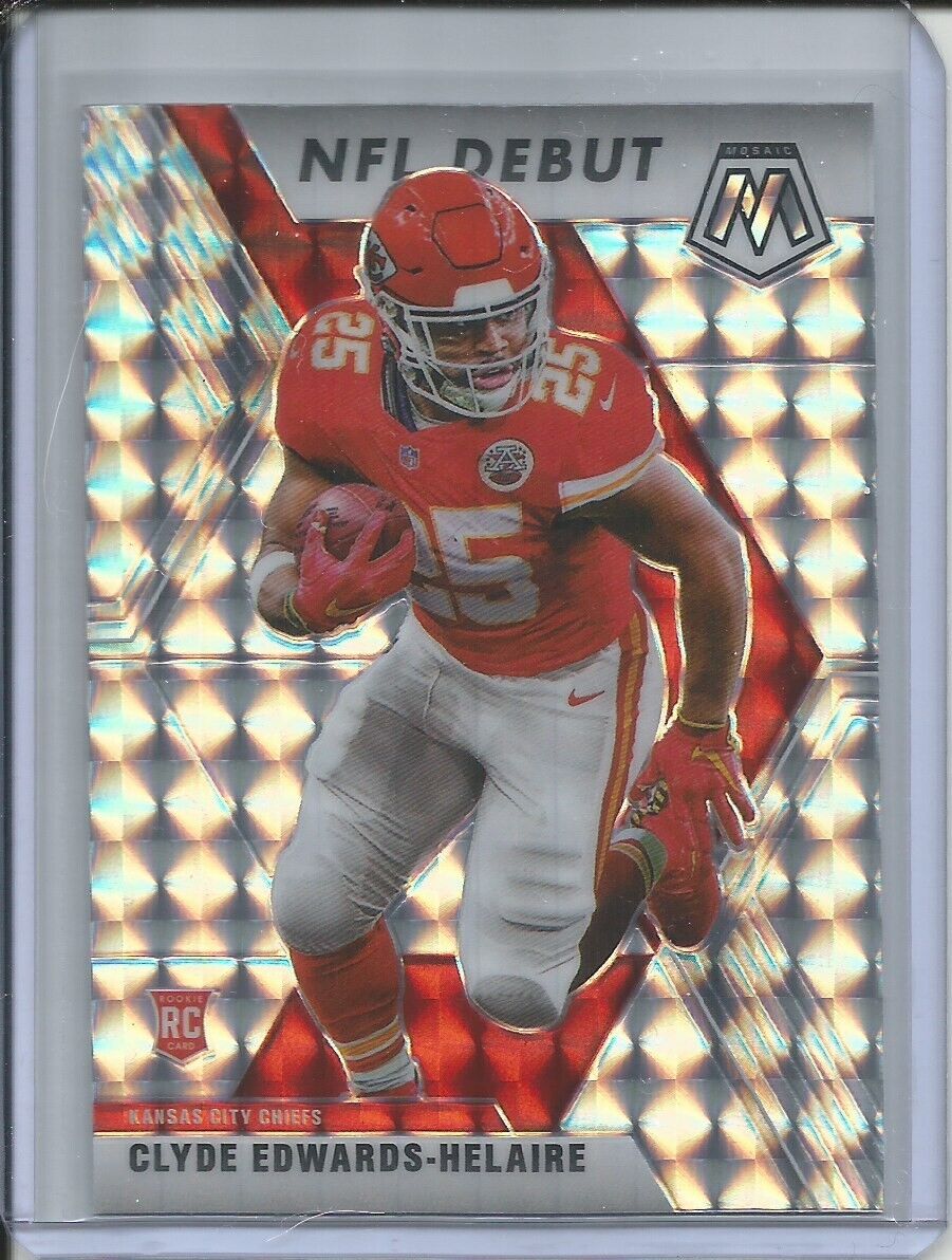 CLYDE EDWARDS-HELAIRE 2019-20 PANINI MOSAIC NFL DEBUT SILVER MOSAIC PRIZM ROOKIE