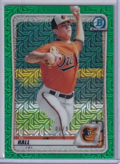 DL HALL 2020 BOWMAN CHROME PROSPECT GREEN MEGA BOX MOJO REFRACTOR #D 06/99