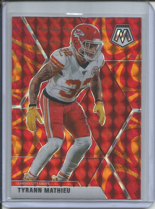 TYRANN MATHIEU 2019-20 PANINI MOSAIC REACTIVE ORANGE PRIZM CHIEFS