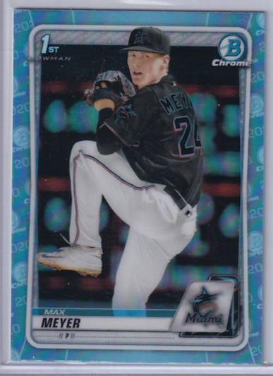 MAX MEYER 2020 BOWMAN CHROME SKY BLUE REFRACTOR 1ST PROSPECT BD-50