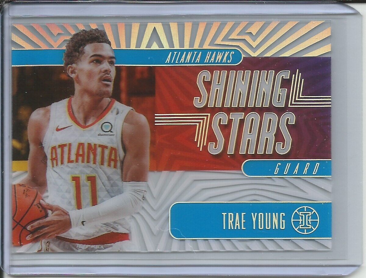 TRAE YOUNG 2019-20 PANINI ILLUSIONS SHINING STARS BLUE HAWKS