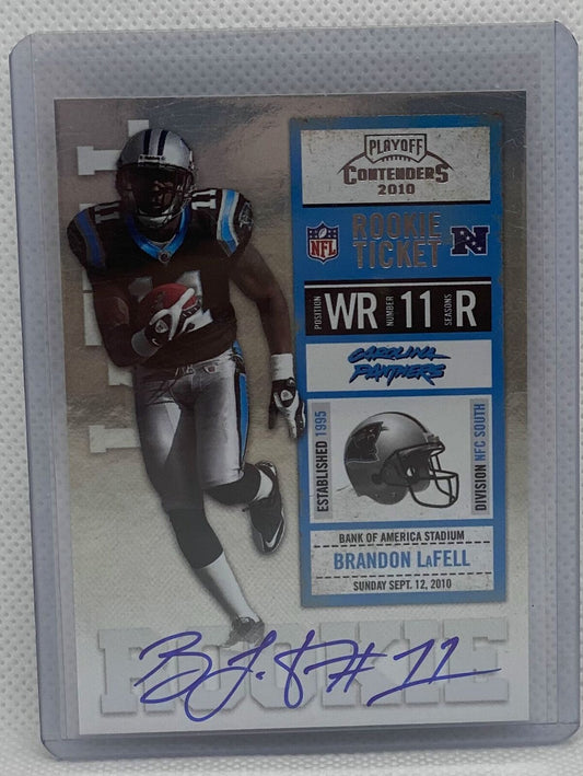 BRANDON LAFELL 2010 PLAYOFF CONTENDERS ROOKIE TICKET ON CARD AUTO RC #205