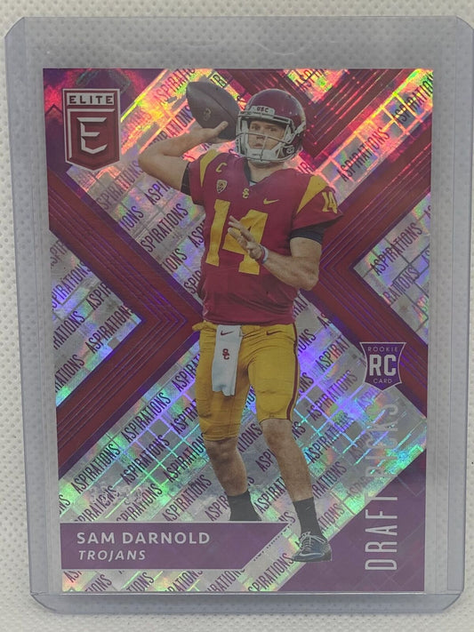 SAM DARNOLD 2018 PANINI ELITE DRAFT PICKS PURPLE ASPIRATIONS RC #D 35/99