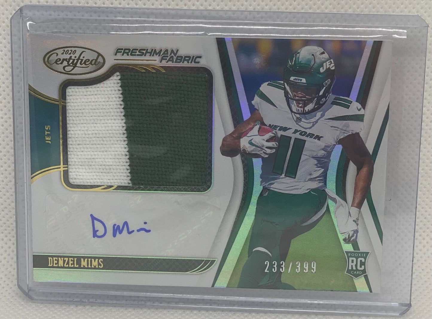 DENZEL MIMS 2020 PANINI CERTIFIED FRESHMAN FABRIC PATCH AUTO RC #D 233/399