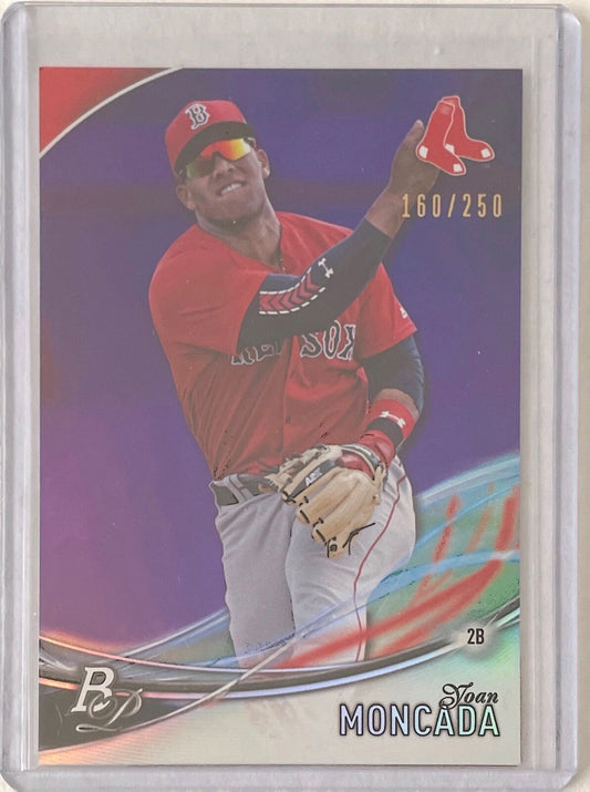YOAN MONCADA 2016 BOWMAN PLATINUM PROSPECT PURPLE REFRACTOR #D 160/250