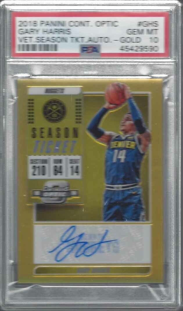 GARY HARRIS 2018-19 CONTENDERS OPTIC TICKET GOLD HOLO AUTO #D /10 PSA 10 POP 1/1