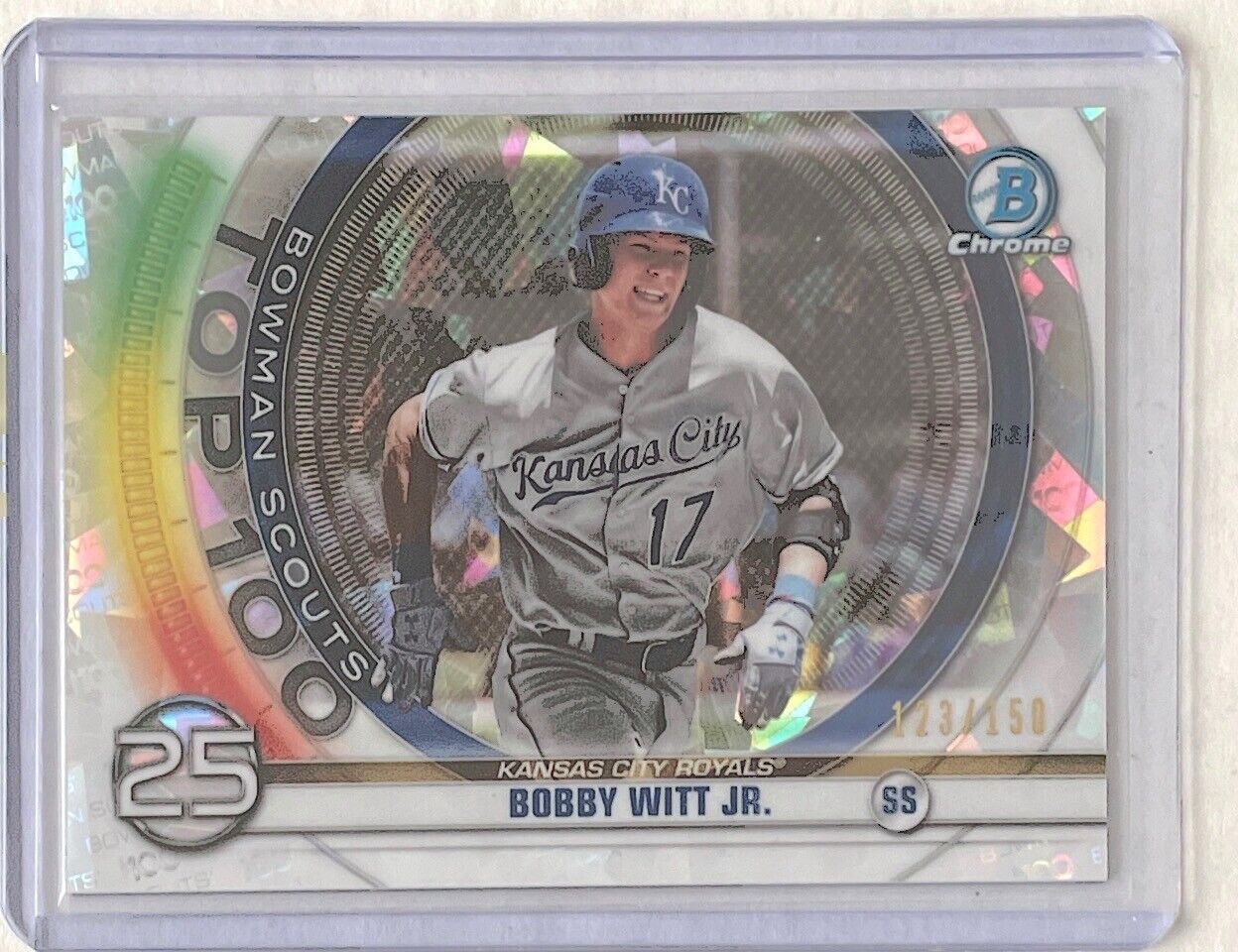 BOBBY WITT JR. 2020 BOWMAN CHROME BOWMAN SCOUTS TOP 100 ATOMIC REFRACTOR /150