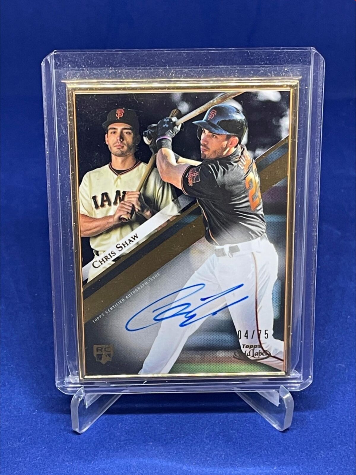 CHRIS SHAW 2019 TOPPS GOLD LABEL GOLD FRAME ON CARD AUTOGRAPH AUTO #D 4/75