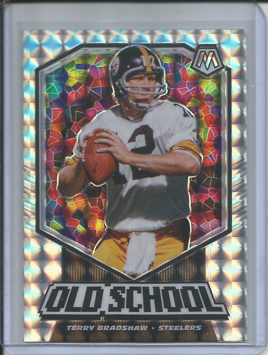 TERRY BRADSHAW 2019-20 PANINI MOSAIC OLD SCHOOL SILVER MOSAIC PRIZM STEELERS