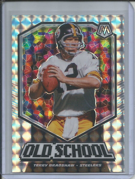 TERRY BRADSHAW 2019-20 PANINI MOSAIC OLD SCHOOL SILVER MOSAIC PRIZM STEELERS