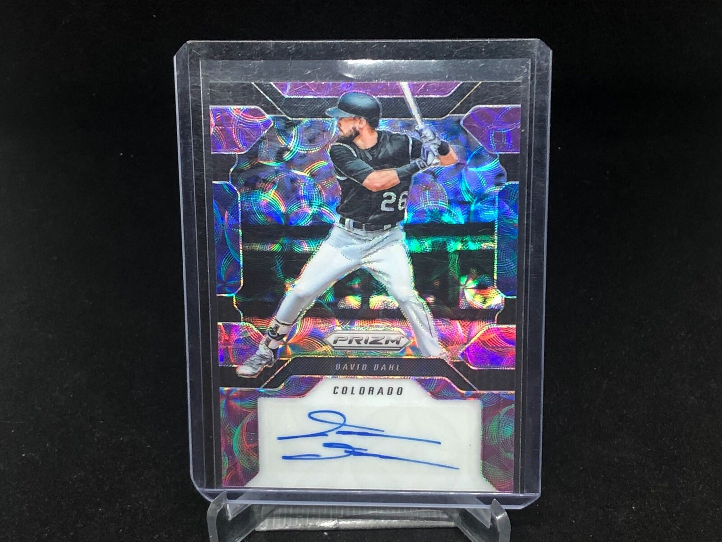 DAVID DAHL 2017 PANINI PRIZM PURPLE SCOPE PRIZMS AUTO RC #D 5/35
