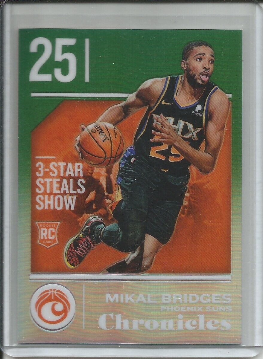 MIKAL BRIDGES 2019-20 PANINI CHRONICLES GREEN PRIZM #D 11/25 ROOKIE RC SUNS