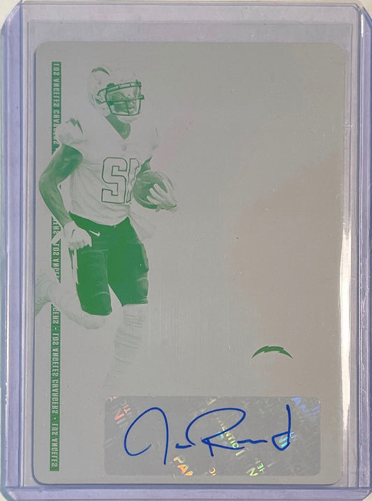 JOE REED 2020 CONTENDERS OPTIC ROOKIE TICKET AUTO PRINTING PLATE RC #D 1/1