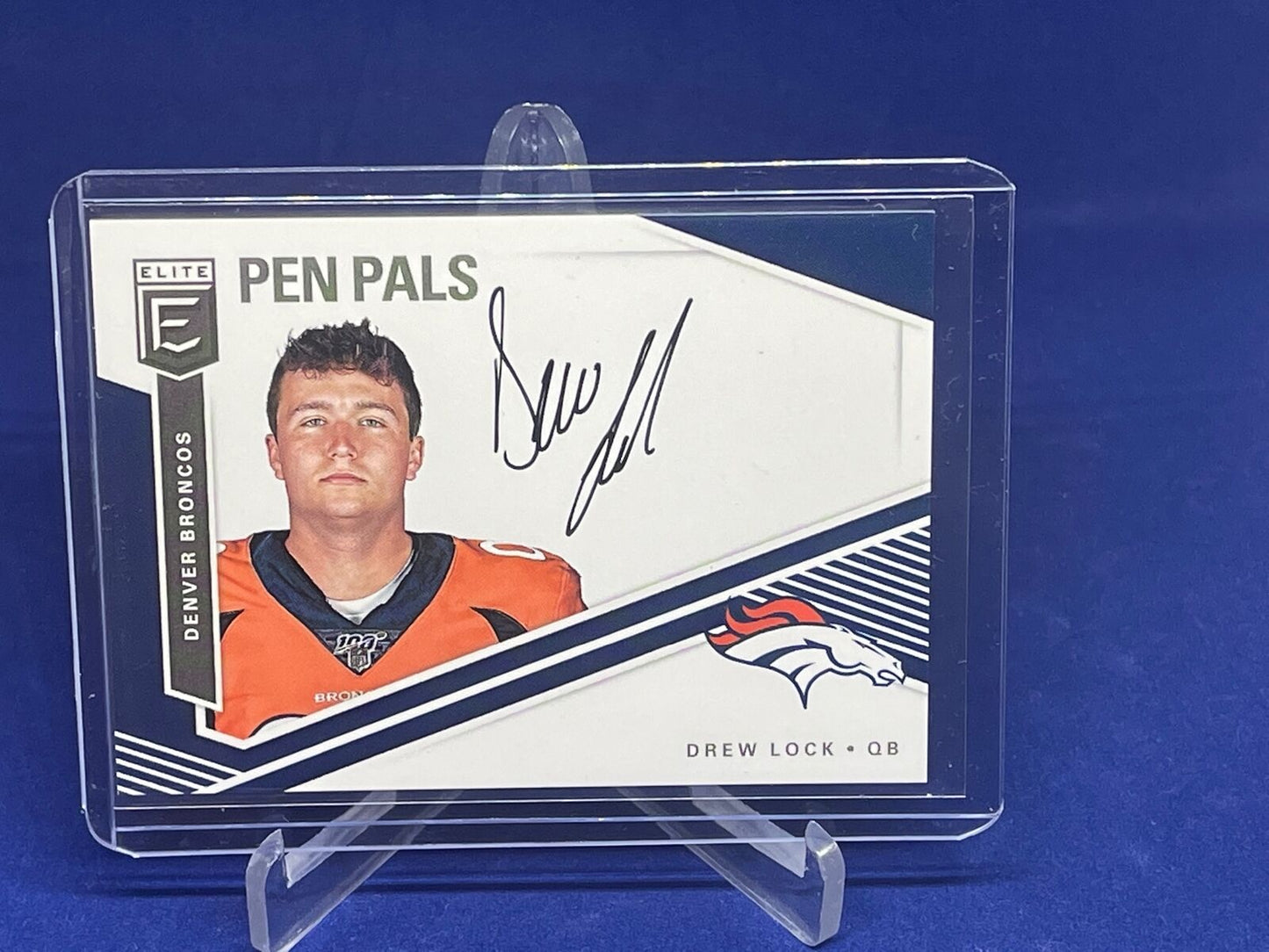 DREW LOCK 2019 PANINI ELITE PEN PALS ON CARD AUTO RC ROOKIE