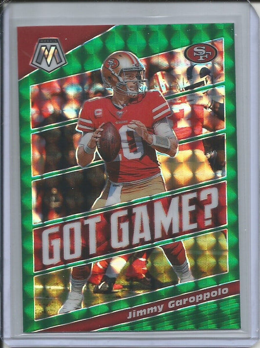 JIMMY GAROPPOLO 2019-20 PANINI MOSAIC GOT GAME? GREEN PRIZM 49ERS