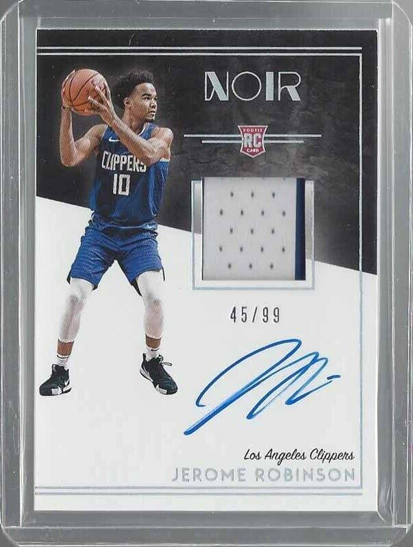 JEROME ROBINSON 2018-19 PANINI NOIR RPA ROOKIE PATCH ON CARD AUTO RC #D 45/99