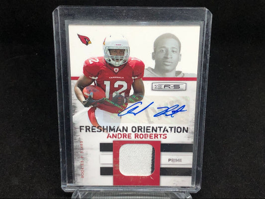 ANDRE ROBERTS 2010 PANINI ROOKIE & STARS 2 CLR PATCH AUTO #D 9/10