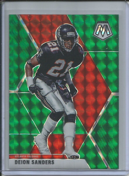 DEION SANDERS 2019-20 PANINI MOSAIC GREEN PRIZM FALCONS