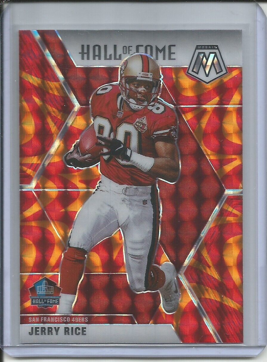 JERRY RICE 2019-20 PANINI MOSAIC HALL OF FAME REACTIVE ORANGE PRIZM 49ERS