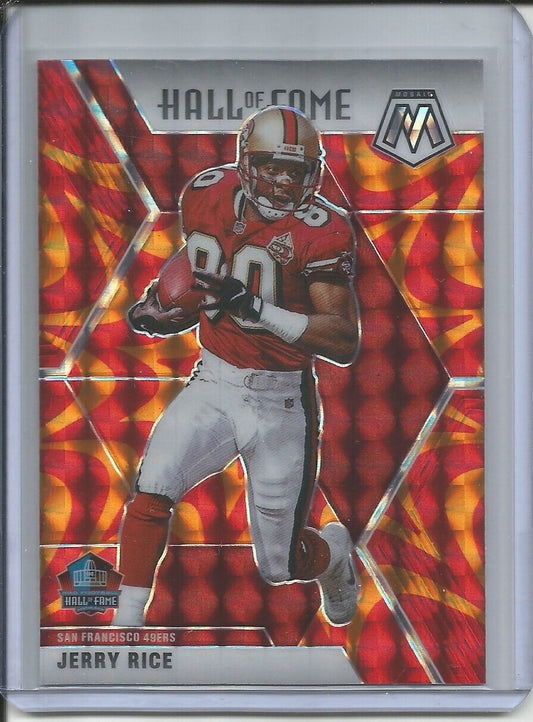 JERRY RICE 2019-20 PANINI MOSAIC HALL OF FAME REACTIVE ORANGE PRIZM 49ERS