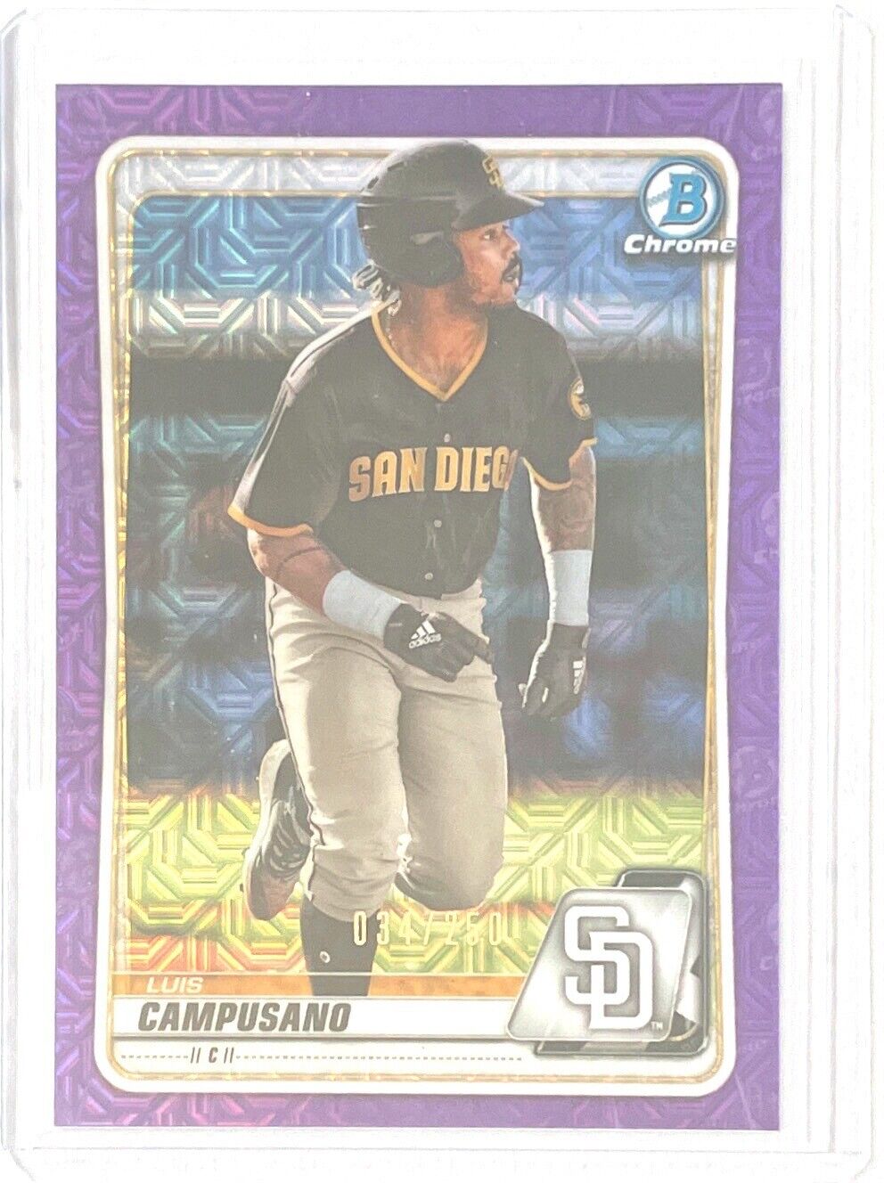 LUIS CAMPUSANO 2020 BOWMAN CHROME PROSPECT MEGA BOX PURPLE REFRACTOR #D 034/250