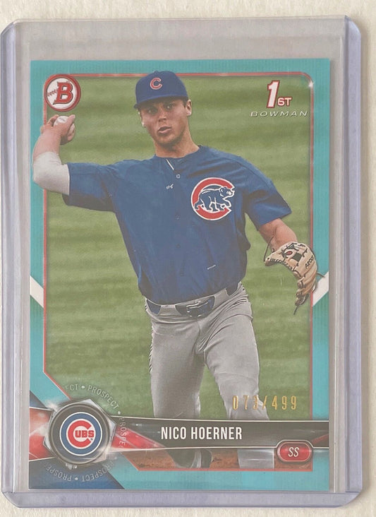NICO HOERNER 2018 BOWMAN PAPER 1ST PROSPECT SKY BLUE #D 073/499