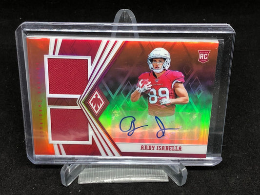 ANDY ISABELLA 2019 PANINI PHOENIX ORANGE DUAL JERSEY AUTO RC #D 31/75