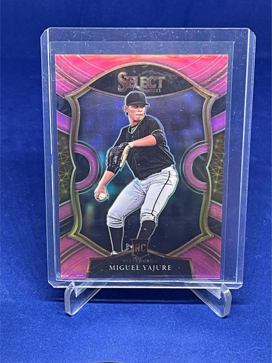 MIGUEL YAJURE 2021 PANINI SELECT CONCOURSE PINK PRIZM ROOKIE RC #D 10/10