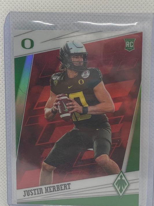JUSTIN HERBERT 2020 PANINI CHRONICLES DRAFT PICKS PHOENIX RED PRIZM RC #5