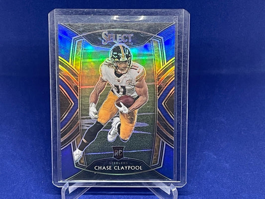 CHASE CLAYPOOL 2020 PANINI SELECT CLUB LEVEL BLUE PRIZM RC #D 66/75