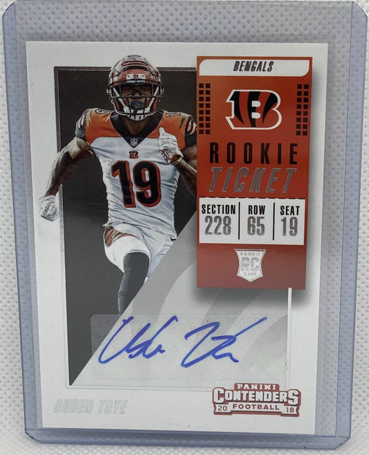 AUDEN TATE 2018 CONTENDERS ROOKIE TICKET SP VARIATION AUTO RC #296