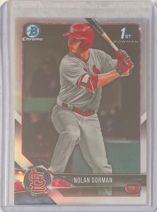 NOLAN GORMAN 2018 BOWMAN CHROME 1ST PROSPECT SILVER REFRACTOR #BDC-117