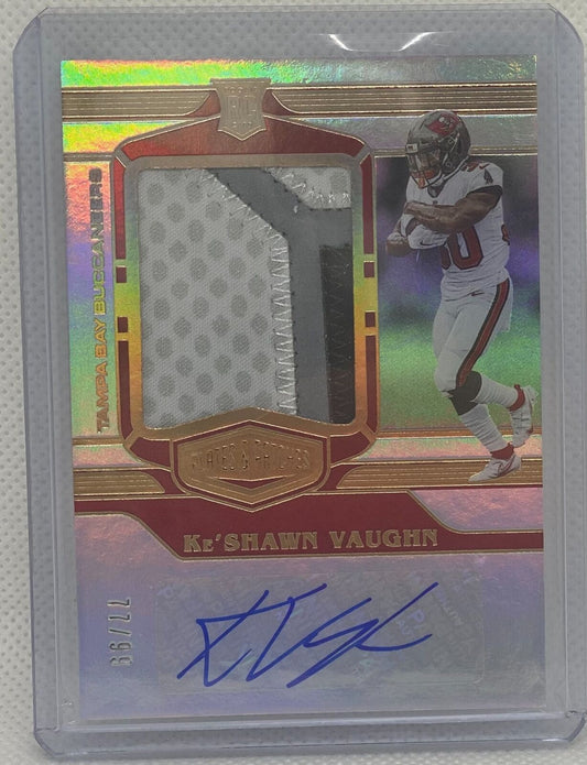 KE'SHAWN VAUGHN 2020 PANINI PLATES & PATCHES RPA JUMBO PATCH AUTO RC #D 77/99